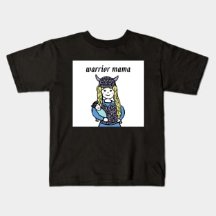 Warrior mama - blonde Valkyrie mom Kids T-Shirt